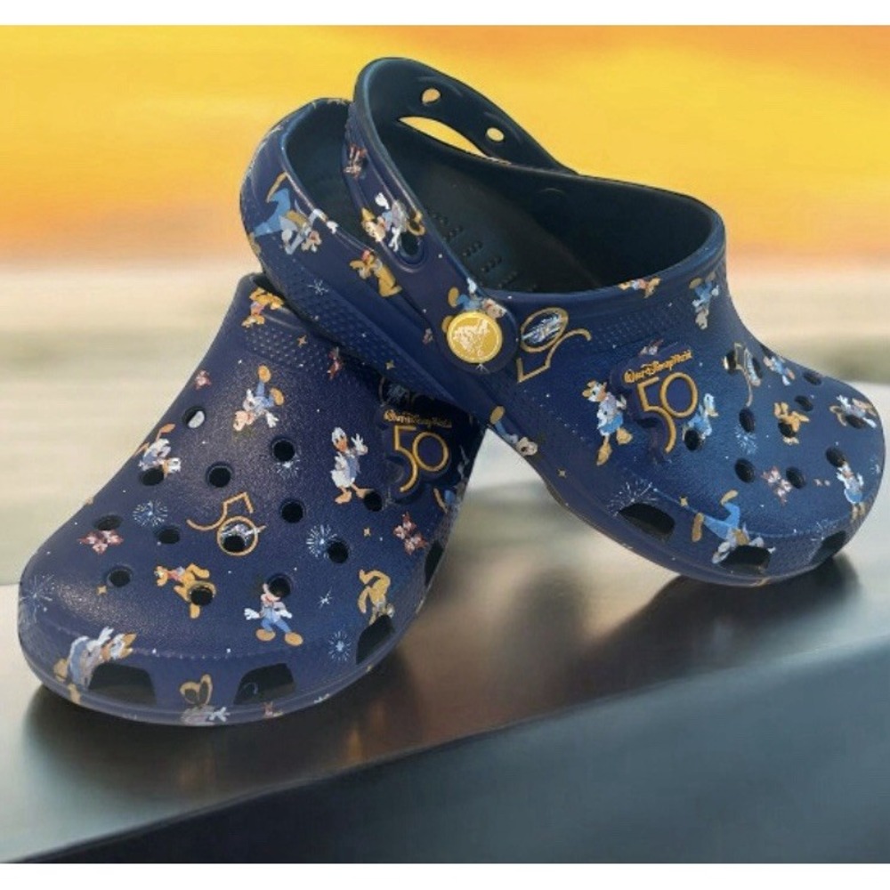 Original Walt Disney World 50th Anniversary Mickey Minnie Crocs Shoes M4 W6 EUC